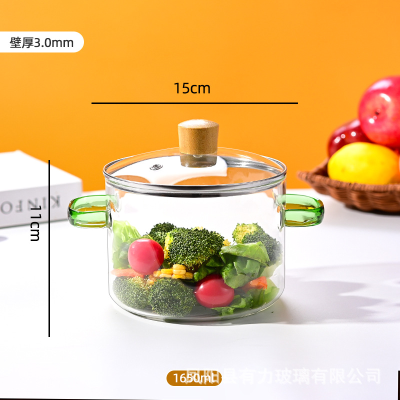 Olla de vidrio con alto contenido de borosilicato, olla de leche pequeña resistente a altas temperaturas, olla de sopa transparente, estufa de cerámica eléctrica, olla de vino hervido especial, olla de cocción
