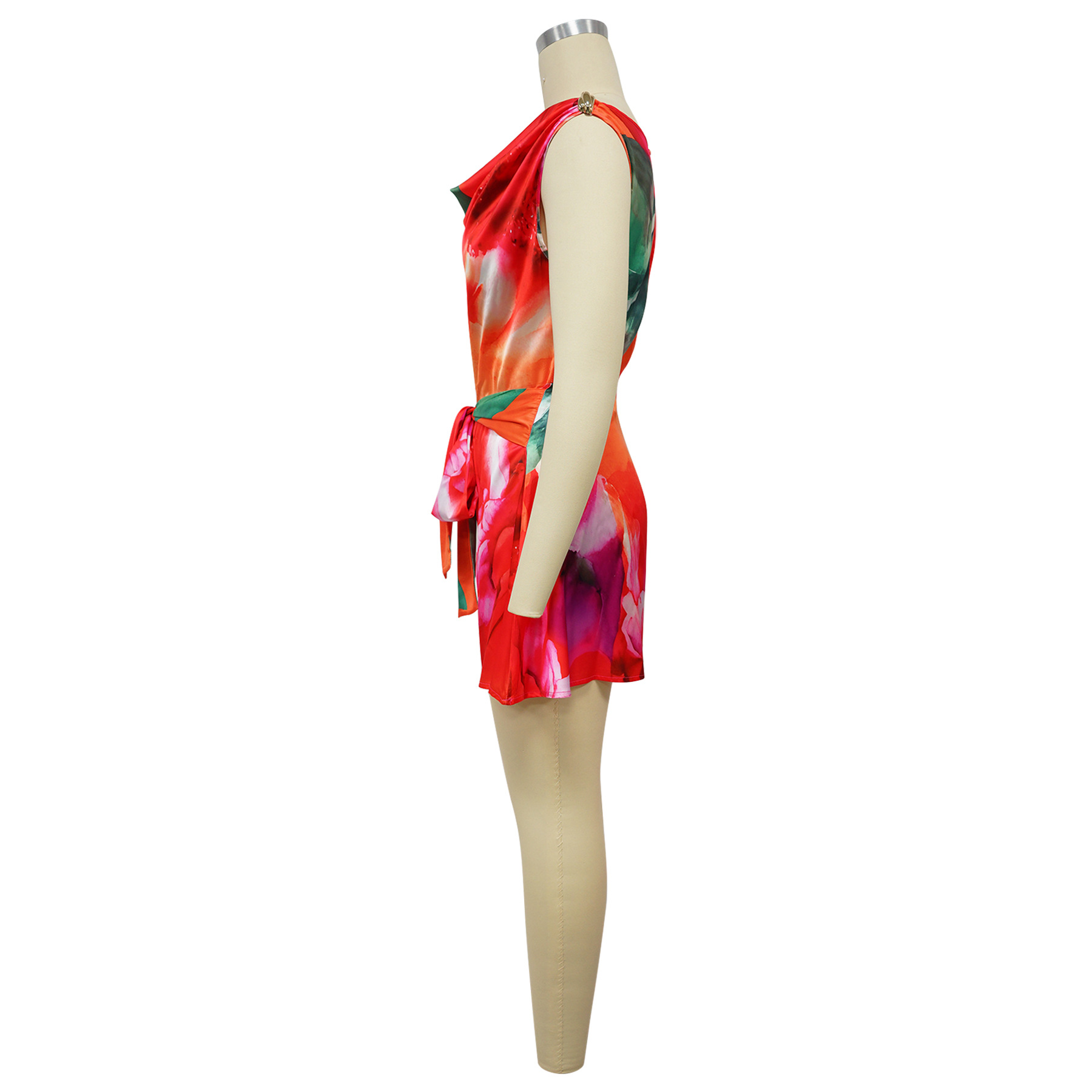 European And American Fashion Women's Backless Asymmetrical Printed Jumpsuit Sexy Casual Style Direct Sale From Factory_ecoleips.com