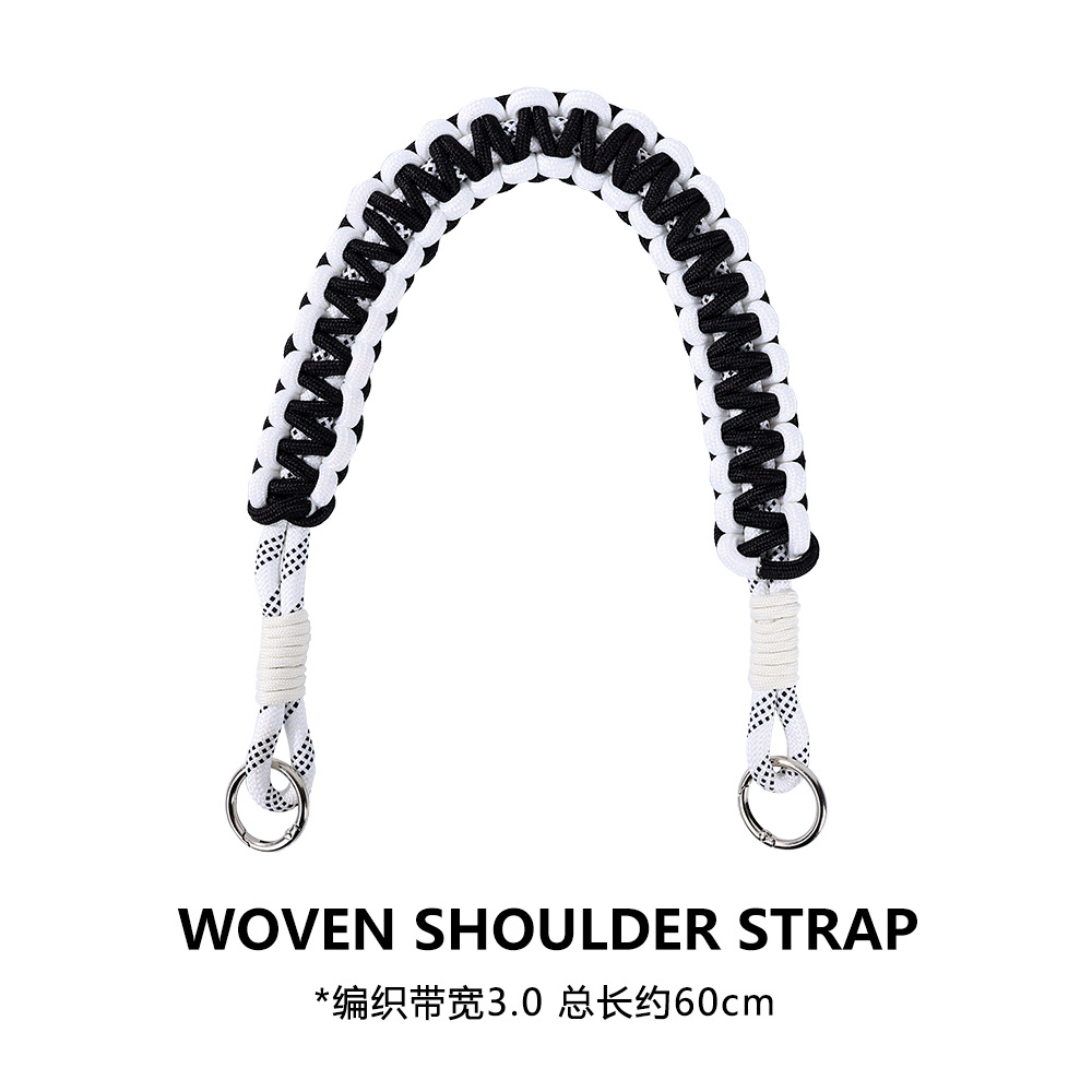 Black and white woven shoulder strap·Full braided style