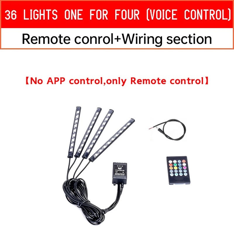 Motorcycle Ambient Light Rgb Colorful Decorative Light Music Rhythm Light Led Car Voice-Controlled Smart Voice-Controlled Light App