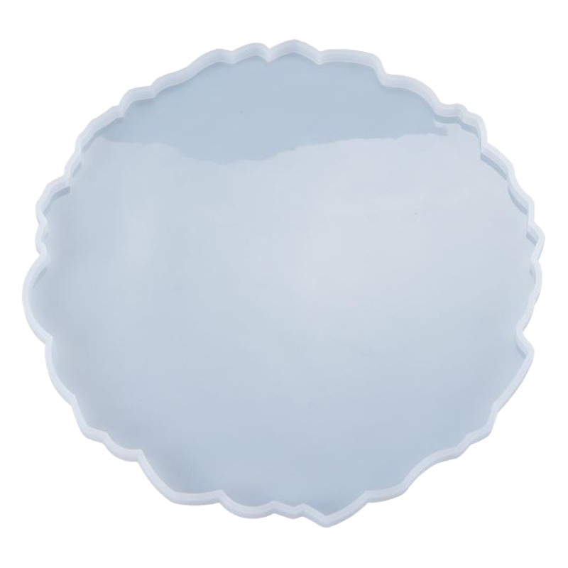 Yu meiren DIY cristal epoxi molde redondo mesa de encaje montaña escritorio decoración fruta placa Silicona molde