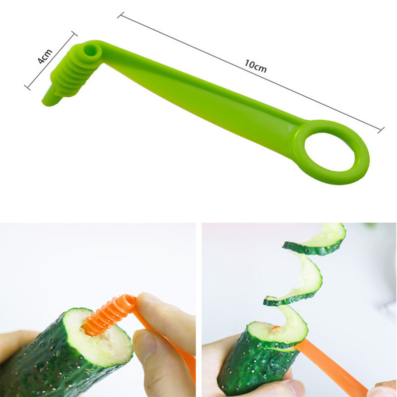 国境を越えた創造的なスライスナイフ青瓜スパイラルスライス器果物野菜回転スライス手揺切キュウリジャガイモ回転機|undefined