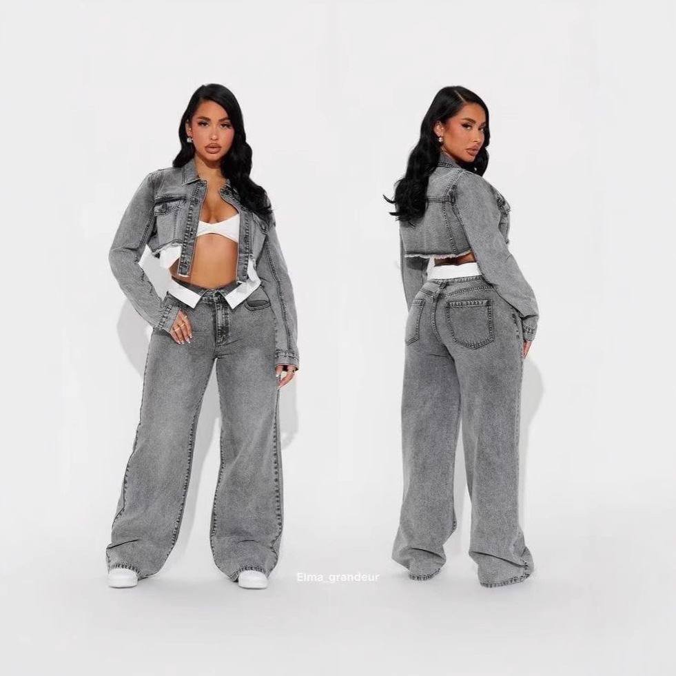 Foreign Trade European and American Clothing Aliexpress Cross-Border Hot Sale New Fashion Pocket Sexy Short Top and Pants Suit for Women