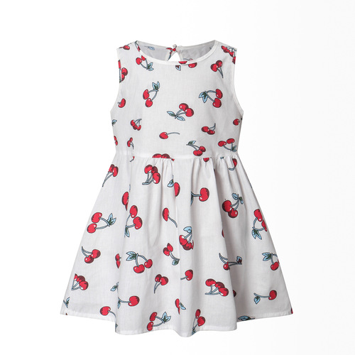 Foreign trade new summer girls' dress children's Korean version sleeveless printed cartoon dress baby girl princess dress