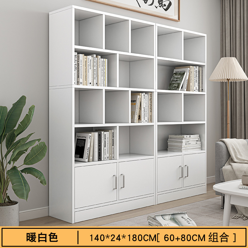 Estante de libros simple contra la pared sala de estar de oficinas multicapa almacenamiento de exhibición estante doméstico estante de libros de piso para estudiantes