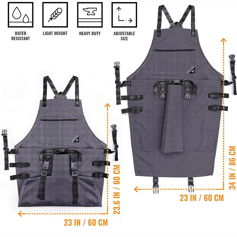 Fronteriza poliéster algodón delantal largo y corto cinturón granja huerto verduras fruta recolección ropa de trabajo delantal de liberación rápida