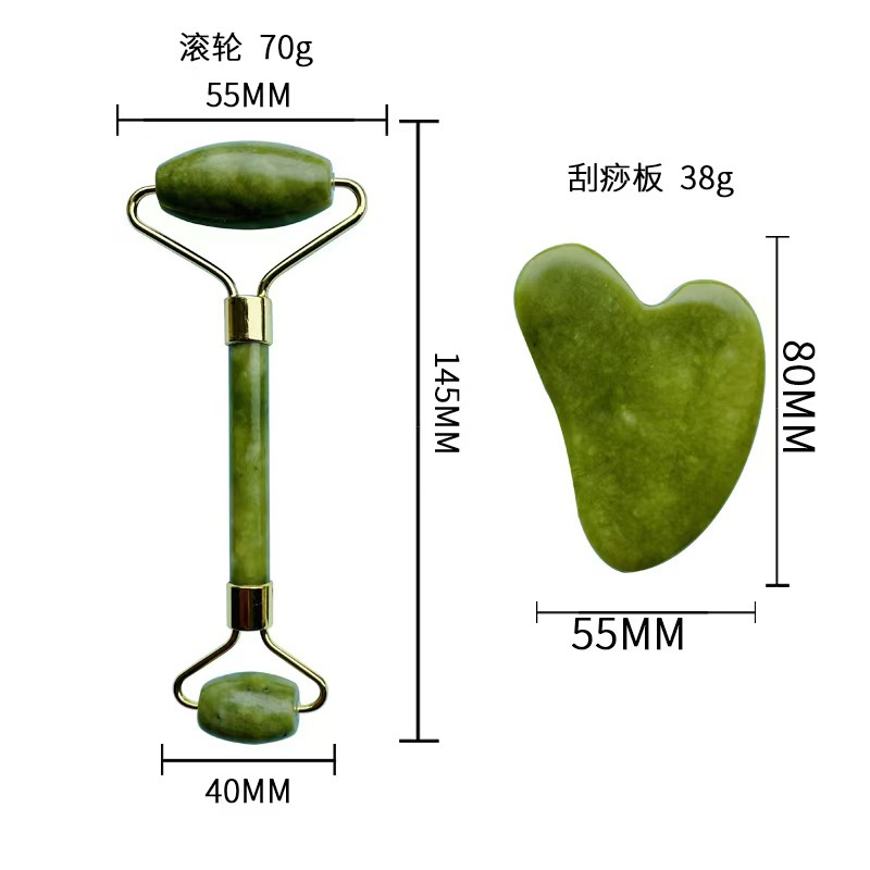 Jade Roller masajeador fábrica al por mayor polvo Crystal roller Jade beauty container Factory Jade roller suit