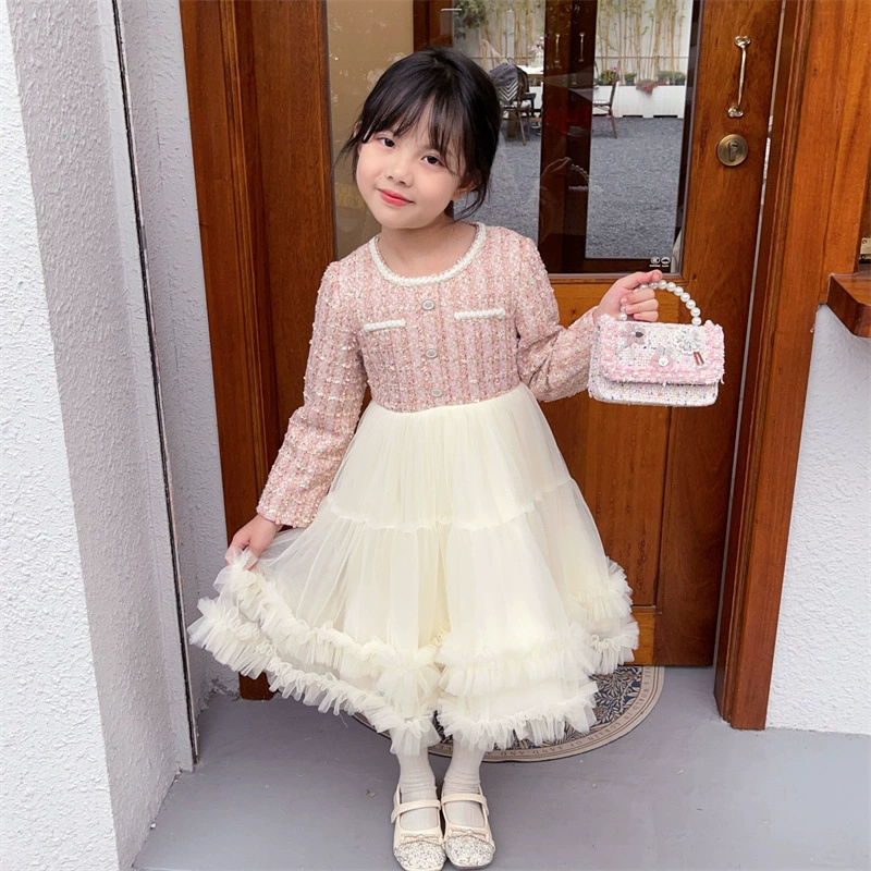 Новинка 2025: Осенняя детская одежда, платье-пачка для девочек, костюм для выступлений, платье принцессы, детское нарядное платье, осенняя одежда оптом