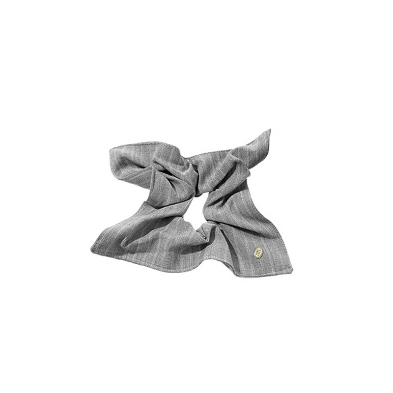 Alta sensación redonda tela de rayas cuadradas anillo de cabello de intestino grande temperamento de otoño y invierno cuerda elegante cuerda de cabello de cola de caballo baja