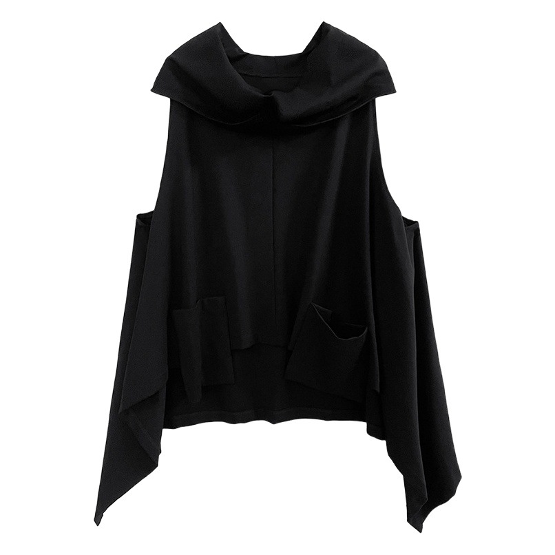 Estilo japonés estilo oscuro chaleco irregular para mujeres 2023 primavera y otoño suelta interior manga larga Camiseta casual traje de dos piezas