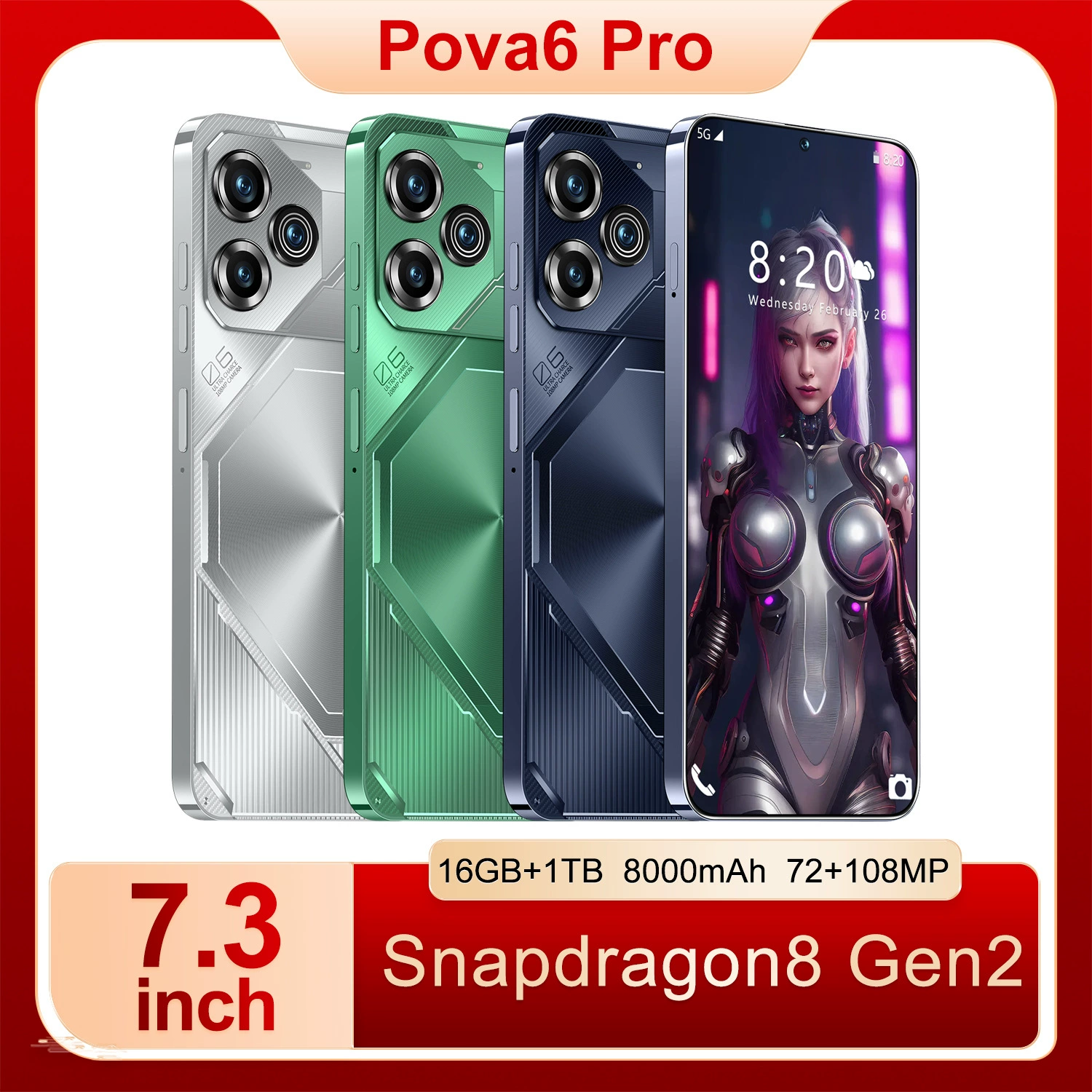 ( торговля), мобильный телефон с Punch-hole дисплеем, 3G, 2gb, 16gb, Android 8.1