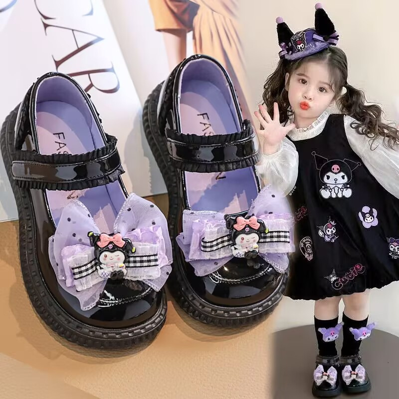 Cartoon children's autumn Mary Jane shoes with bow