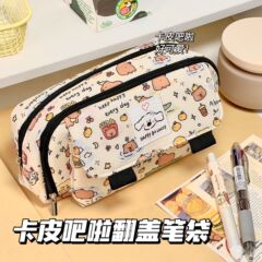 Xiaohongshuと同じかわいいカピバラフリップペンバッグ学生用大容量ニッチ高価値文具バッグ収納