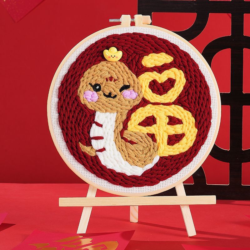 ロシアのスタンプ刺繍手作り diy ウール絵画カップルヘビ年装飾品刺繍ギフト材料パッケージ|undefined