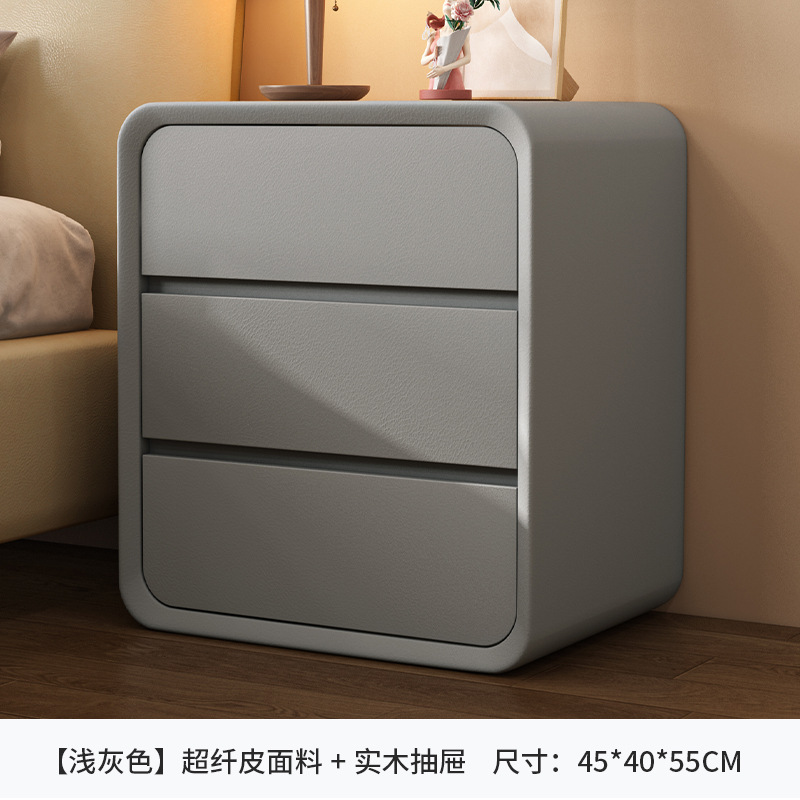 Mesita de noche dormitorio multifuncional luz lujo madera maciza cajón creativo mesita de noche estilo crema almacenamiento pequeño gabinete