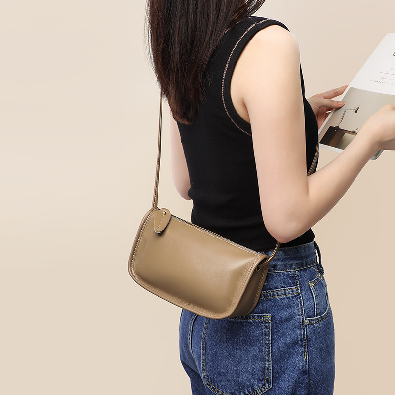 Túi đeo chéo nữ dáng bánh bao da mềm mại — Màu mơ (viney), Màu mơ (phiên bản công khai)