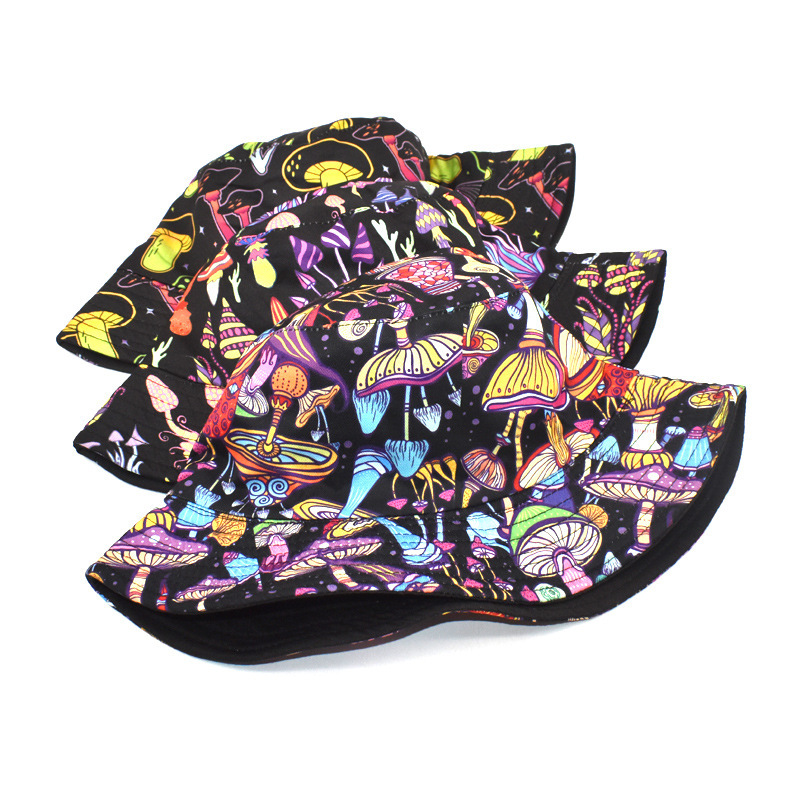 Unisex Lässig Hip Hop Pilz Breite Traufen Bucket Hat display picture 5