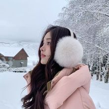 仿狐狸毛皮草耳罩 秋冬季韩版女士耳包 时尚可爱耳暖耳捂保暖