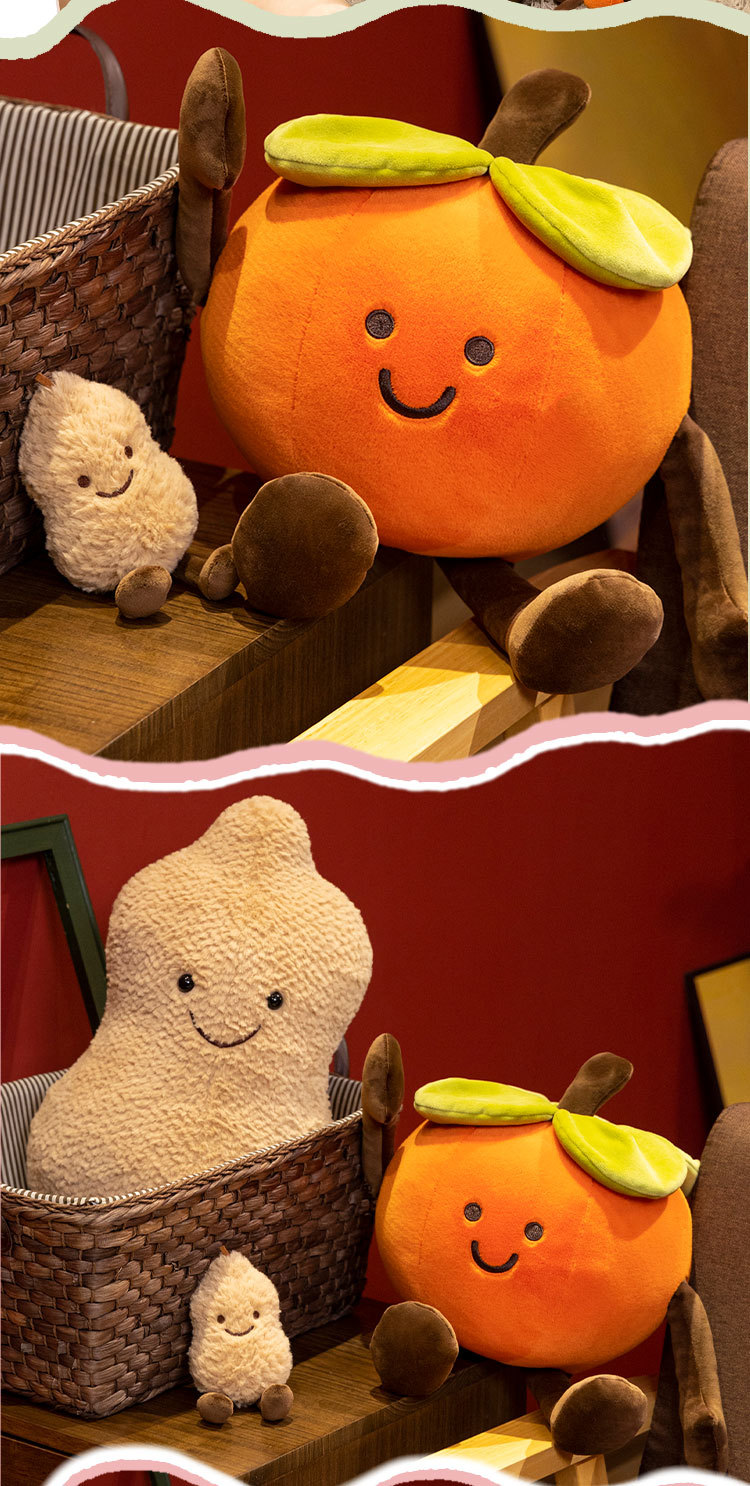 Good Persimmon Peanut Fun Doll Peanut Persimmon Pendant Keychain Cartoon Doll Pillow Simulation Plush Toy
