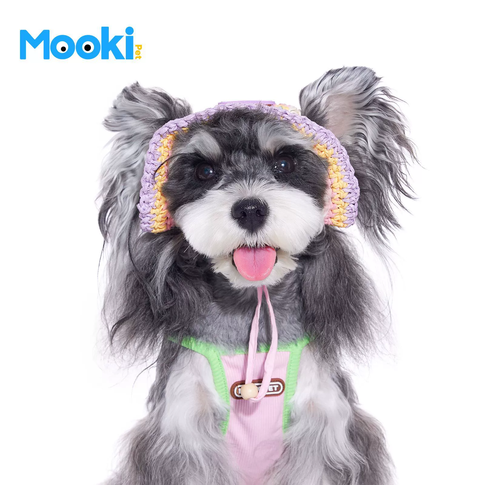 Mookipet плетеная солнцезащитная шляпа для собак, летняя дышащая солнцезащитная шляпа для собак маленького размера йоркширского бишона с открытыми ушами