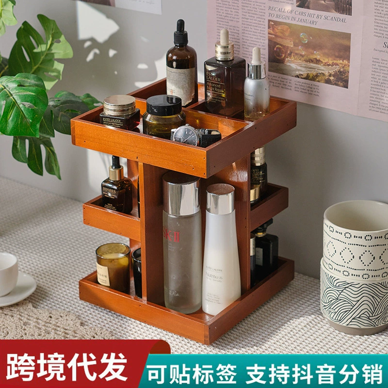 Table cosmetic wooden storage box, perfume, stand, storage system