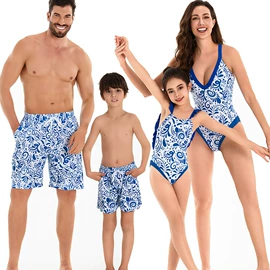 连体泳衣;亲子泳装;儿童泳衣