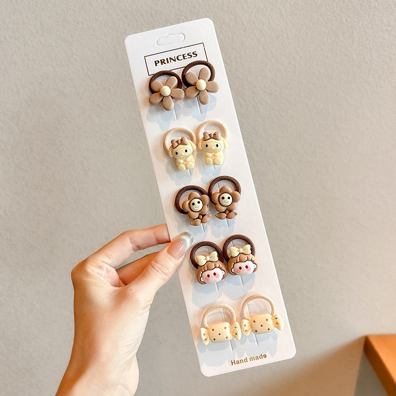 Caricatura encantadora anillo de pelo pulgar no daña el cabello de los niños correa de correa pequeña cuerda de cabello para niñas cuerda de cabello