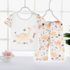 Summer breathable set, pijama, quick dry flower boy costume, Korean style, children's clothing, with short sleeve