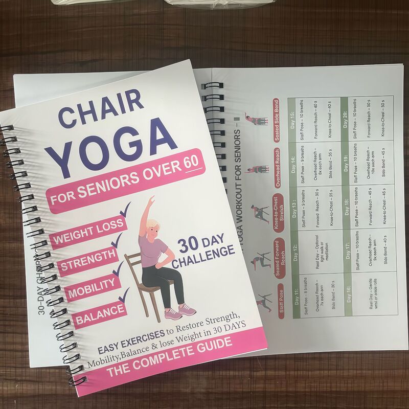Cross-Border Amazon Temu Xiyin Popular Elderly 30-Day Chair Yoga Guide Planning Notebook Coil Notebook