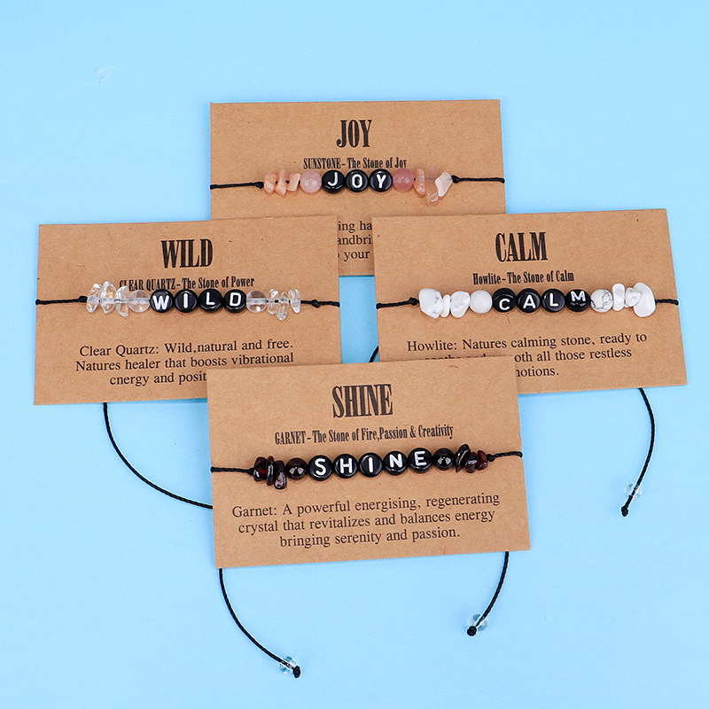 Fashion Letter Stone Braid Unisex Bracelets