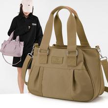 女士单肩包批发新款尼龙时尚褶皱通勤斜挎包简约多隔层轻便手提包