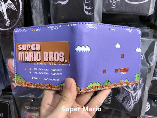 Japanese cute cartoon peripheral Mario Super Mario Mario storage coin coin purse leather wallet card bag