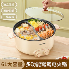 110v/220v electric mandarin duck pot electric hot pot household electric cooking pot integrated large capacity dormitory electric wok partition plus