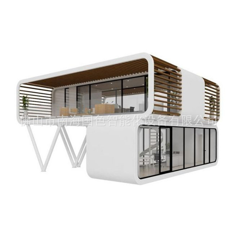 Nueva construcción rural móvil de dos pisos Cápsula de Apple B & B cápsula espacial contenedor de hotel integrado paisaje Casa