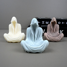 新款哥特风专用摆件书桌装饰烛台摆件跨境神秘黑衣人硅胶磨具