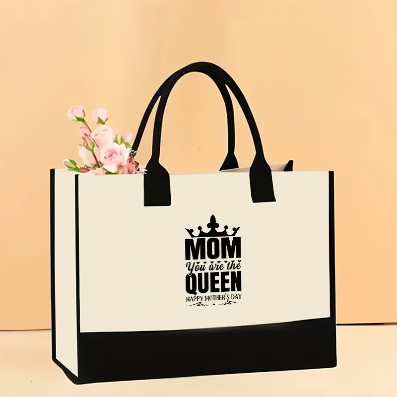 Bolso de hombro de lona de venta caliente transfronterizo Bolso Tote impreso de gran capacidad Bolso de compra portátil ligero de moda para mujer