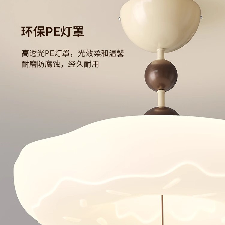 2025 nuevo dormitorio estilo crema marrón medio americano cálido de alta gama habitación para niños lámpara de araña led techo