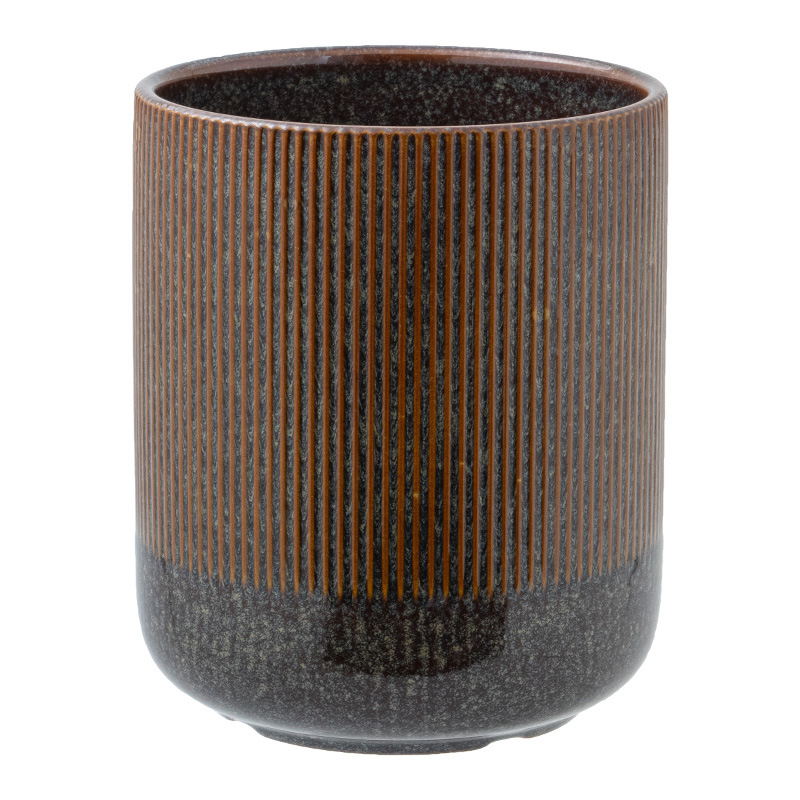 Cerámica multipropósito en relieve de patrón vertical enchufe de flores utensilios de cocina domésticos palillos recipiente de almacenamiento de escritorio lápiz de maquillaje cepillo de maquillaje