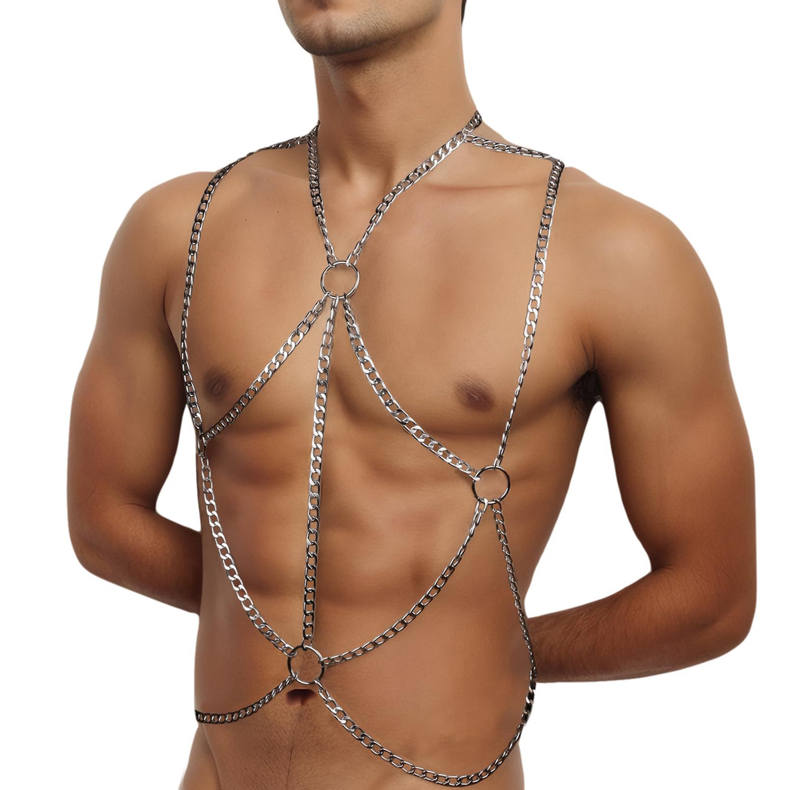 Cadena de cuerpo sexy de los hombres SM Cadena de desgaste sexual hueco sexy vinculante accesorios de coqueteo cadena del cuerpo