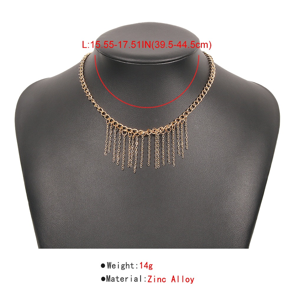 new jewelry metal texture cool necklace hip hop creative tassel personality necklacepicture4