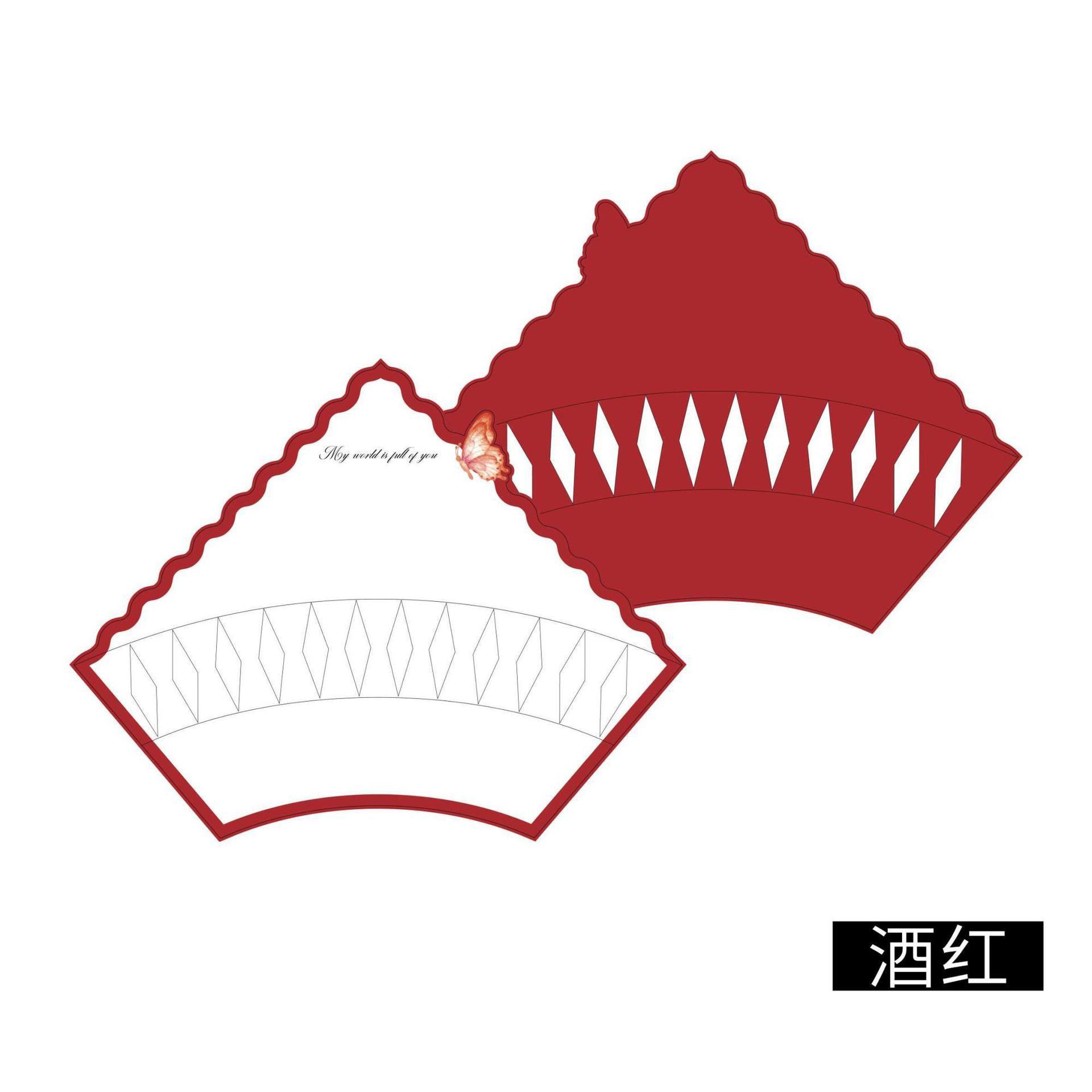 플라잉나비 웨이브 엣지 스타일링 시트 [버건디] (63*49CM)±5%, (47*65CM)±5%