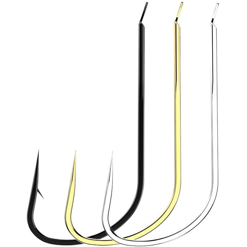 Gold Sleeve Hook with Thorn Japanese Bulk White Sleeves Black Sleeves Thornless Thin Strips Crucian Carp Hook Luo Fei Xiaoyu Special Hook Carp
