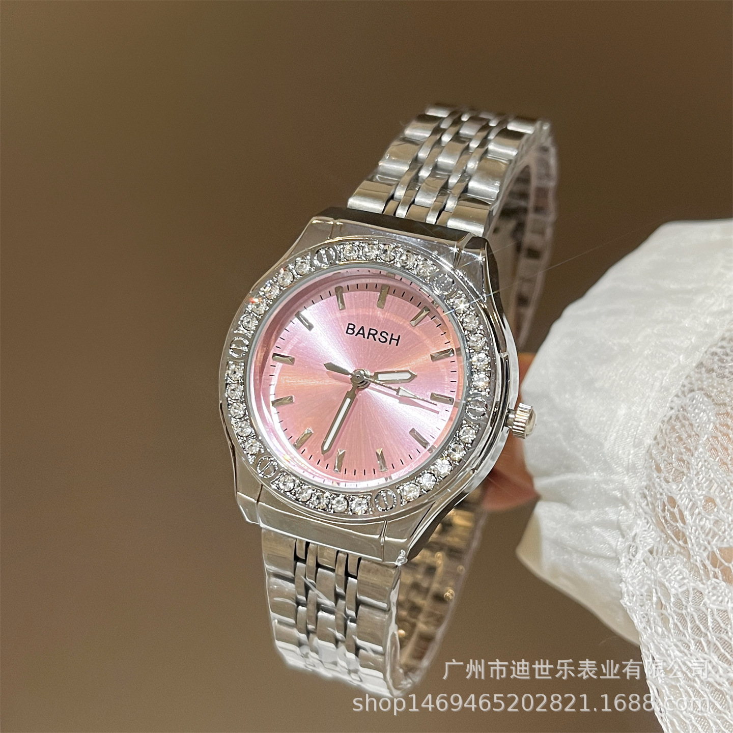 Barsh New Disc Pink Diary Watch Women's Advanced Diamond Temperament Niche Exquisite 2025 New Watch