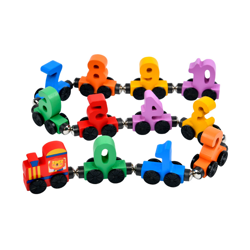 Tren digital magnético transfronterizo de 12 secciones, bloques de construcción, rompecabezas, juguetes de madera para niños, educación temprana para bebés de 2 años image 6
