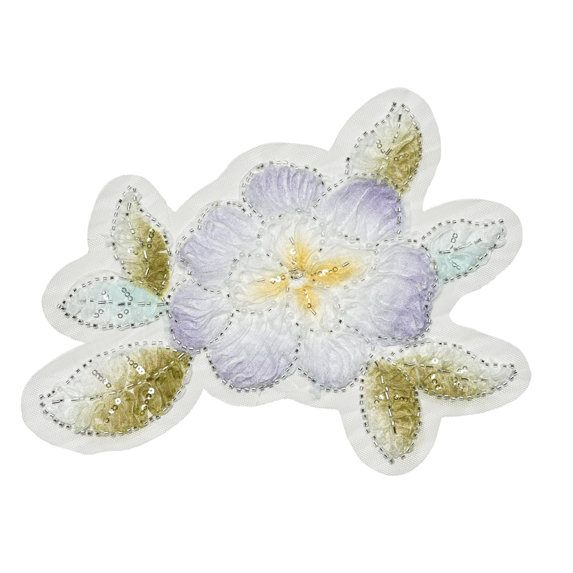 Inventario estereoscópico colorido gradiente floral bordado pegatinas de clavos manuales esquinillas de malla floral vestido decoración de tocado image 7