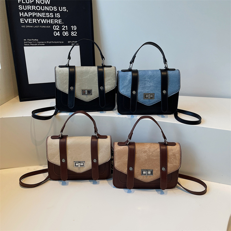 Casual bolso cuadrado simple 2026 nueva moda de color de gran capacidad de transporte de hombro bolso de mano mujer