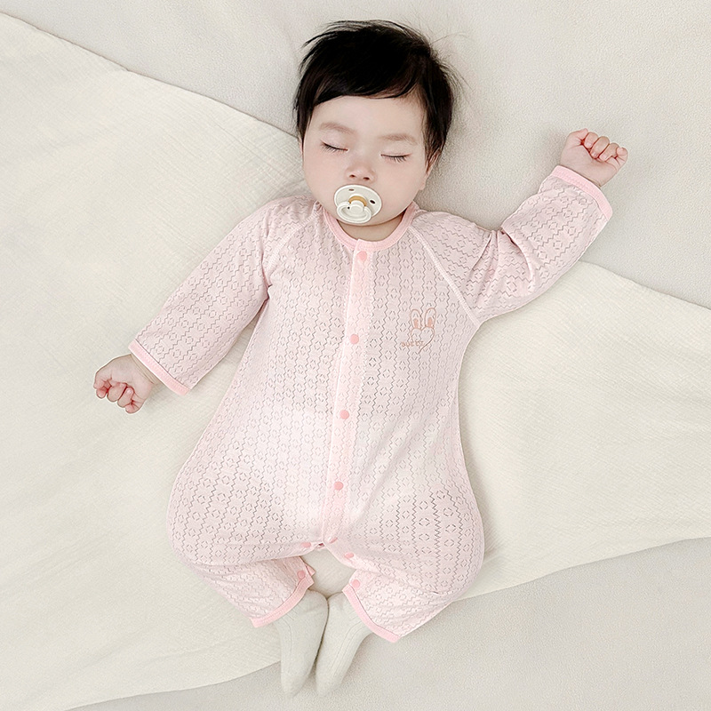 Baby overcoat de verano ropa de recién nacidos 0 hombre marzo 6 mujer 9 ropa de harina para niños pijamas delgados de manga larga ropa de verano bebé