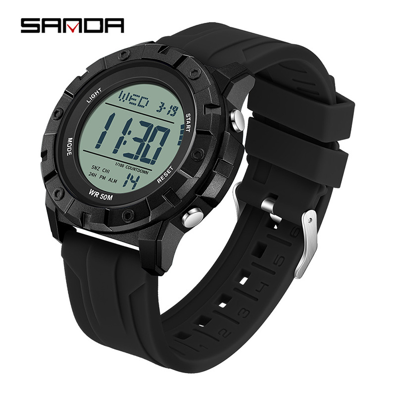 Sanda nuevo reloj electrónico SANDA reloj multifuncional para estudiantes masculinos y femeninos reloj electrónico de moda a prueba de agua al aire libre