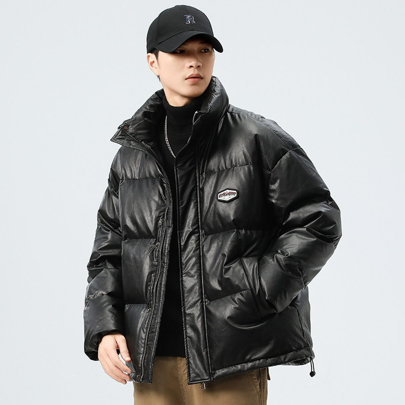 High-charge Cold-proof PU Leather Retro Short White Duck Down Jacket Men's Winter American-style Thickened Warm Jacket High-charge Cold-proof PU Leather Retro Short White Duck Down Jacket Men's Winter American-style Thickened Warm Jacket