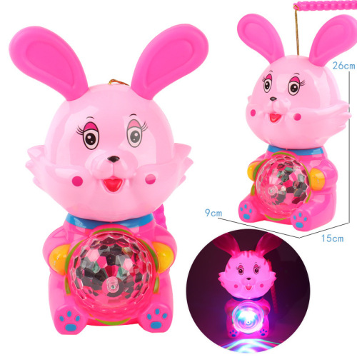  Year of the Rabbit Lantern Colorful Lantern Festival Luminous Blessing Lantern Electric Portable Cartoon Lantern Music Manufacturer Wholesale